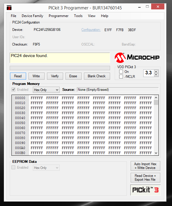 Bricked programmer microcontroller has been detected.