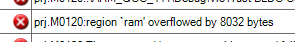 PSoC Creator RAM overflowed error message.